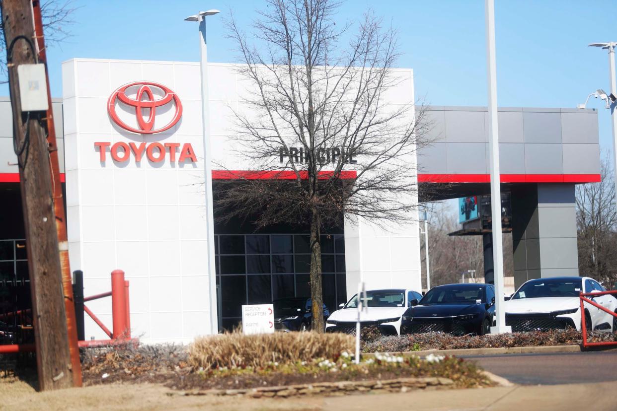 Principle Toyota is planning to relocate from East Memphis to Collierville to better serve Germantown and Collierville residents. Their current location can be seen here at 7370 Winchester Road on Friday, Feb. 23, 2024 in Memphis, Tenn.