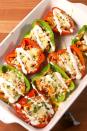 <p>Spice up your stuffed pepper game!</p><p>Get the recipe from <a href="https://www.delish.com/cooking/recipe-ideas/recipes/a51994/buffalo-chicken-stuffed-peppers-recipe/" rel="nofollow noopener" target="_blank" data-ylk="slk:Delish" class="link ">Delish</a>.</p>