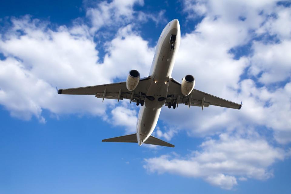 An image of an airplane in the sky.