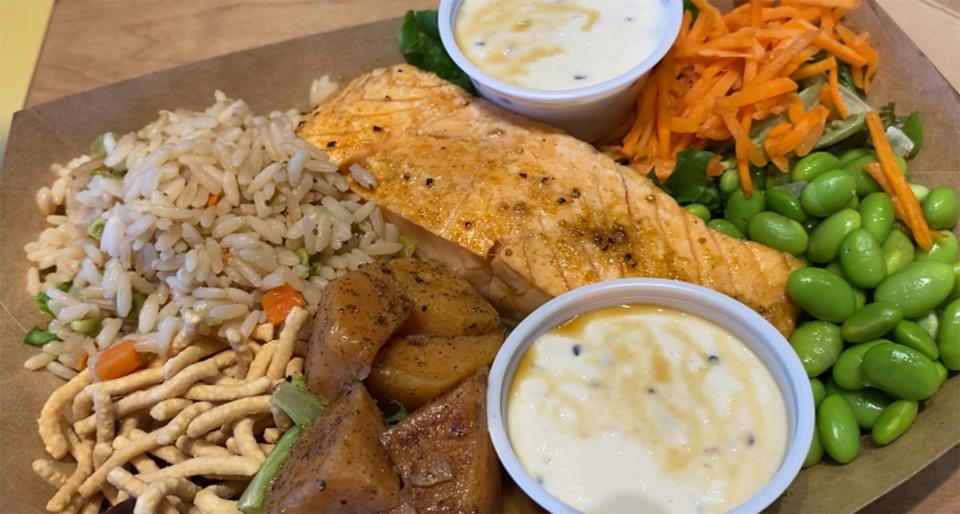 The Asian Bowl is returning to Eddy's Restaurant at Montgomery Whitewater, but this time it will include grilled salmon as an option.