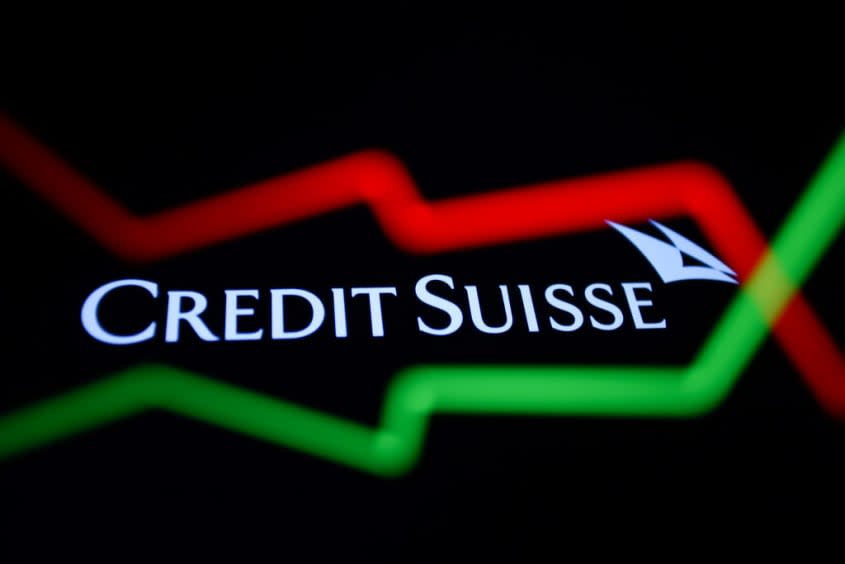 The Credit Suisse logo in an illustration. 