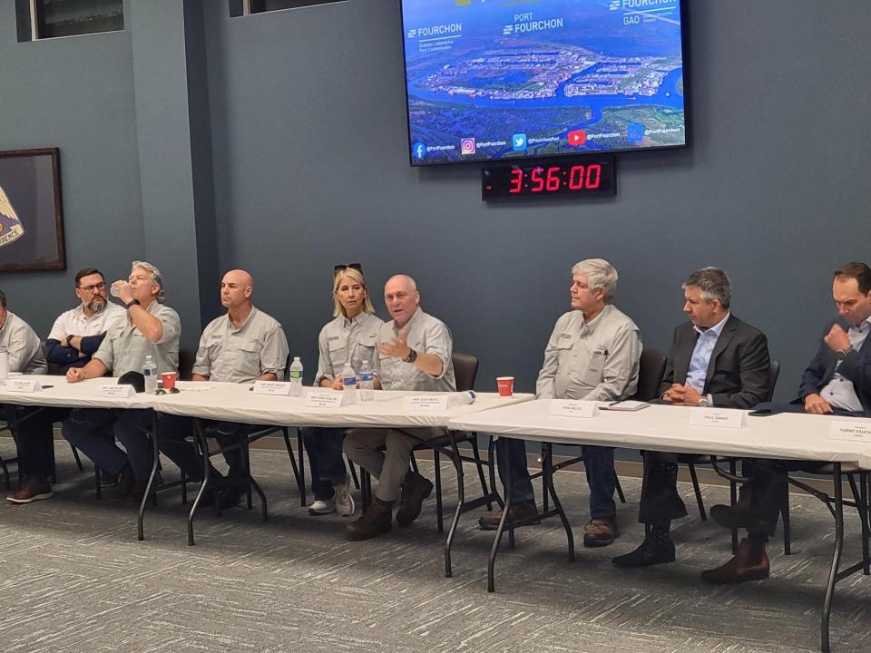 Majority Leader Steve Scalise held a roundtable with four members of Congress, Lafourche Parish Officials, local business leaders, oil officials, and others to discuss political strategy and policy, April 22, at the Greater Lafourche Port Commission.