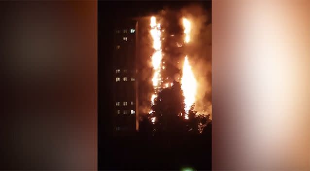 Footage posted on social media shows the raging fire. Picture: Twitter