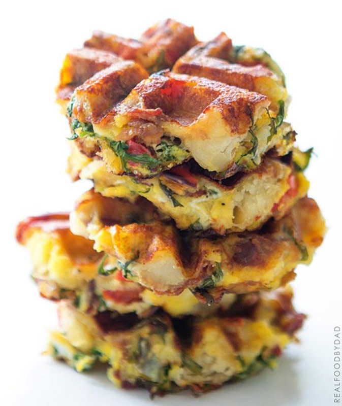 <p>Real Food by Dad</p><p>This recipe is worth the time it takes to make and is healthy. You mix up your favorite protein and veggies along with eggs, then cool it. Scoop a bunch in your waffle iron to make mini Frittaffles that are good for you but taste so good too!</p><p><strong>Get The Recipe: <a href="https://realfoodbydad.com/frittaffle" rel="nofollow noopener" target="_blank" data-ylk="slk:Frittaffle;elm:context_link;itc:0;sec:content-canvas" class="link ">Frittaffle</a></strong></p>