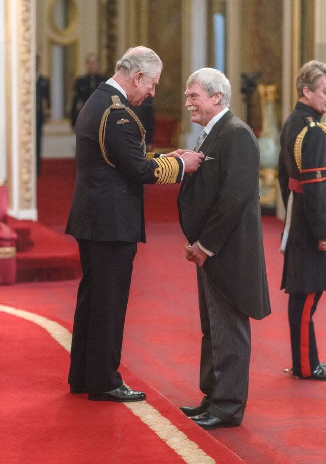 Geoffrey Hawtin, founding director at the Global Crop Diversity Trust, the $500,000 World Food Prize, along with along with Cary Fowler, the U.S. Special Envoy for Global Food Security, for their work to establish the Svalbard Global Seed Vault. Here, Hawtin receives his appointment as an Officer of the Order of the British Empire.