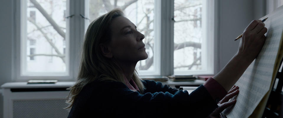 This image released by Focus Features shows Cate Blanchett in a scene from "Tár." (Focus Features via AP)