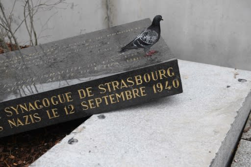 The memorial marks the site of Strasbourg's Old Synagogue, which was ransacked and burnt to the ground by Hitler Youth on September 30, 1940