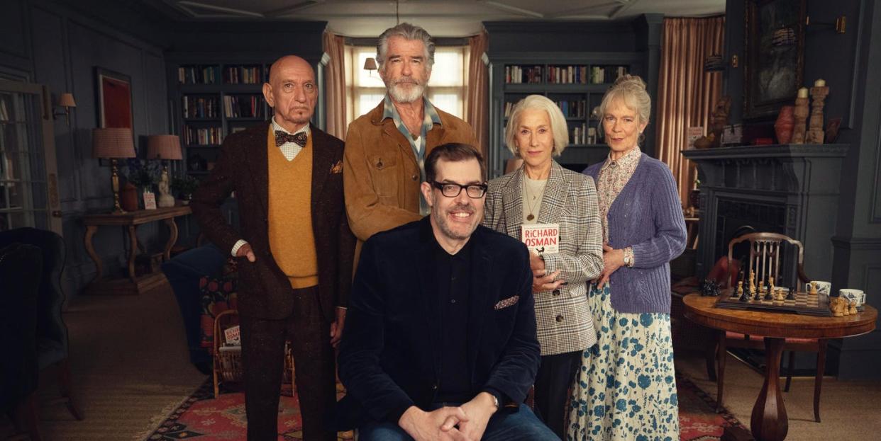 richard osman, helen mirren, pierce brosnan, sir ben kingsley and celia imrie, the thursday murder club