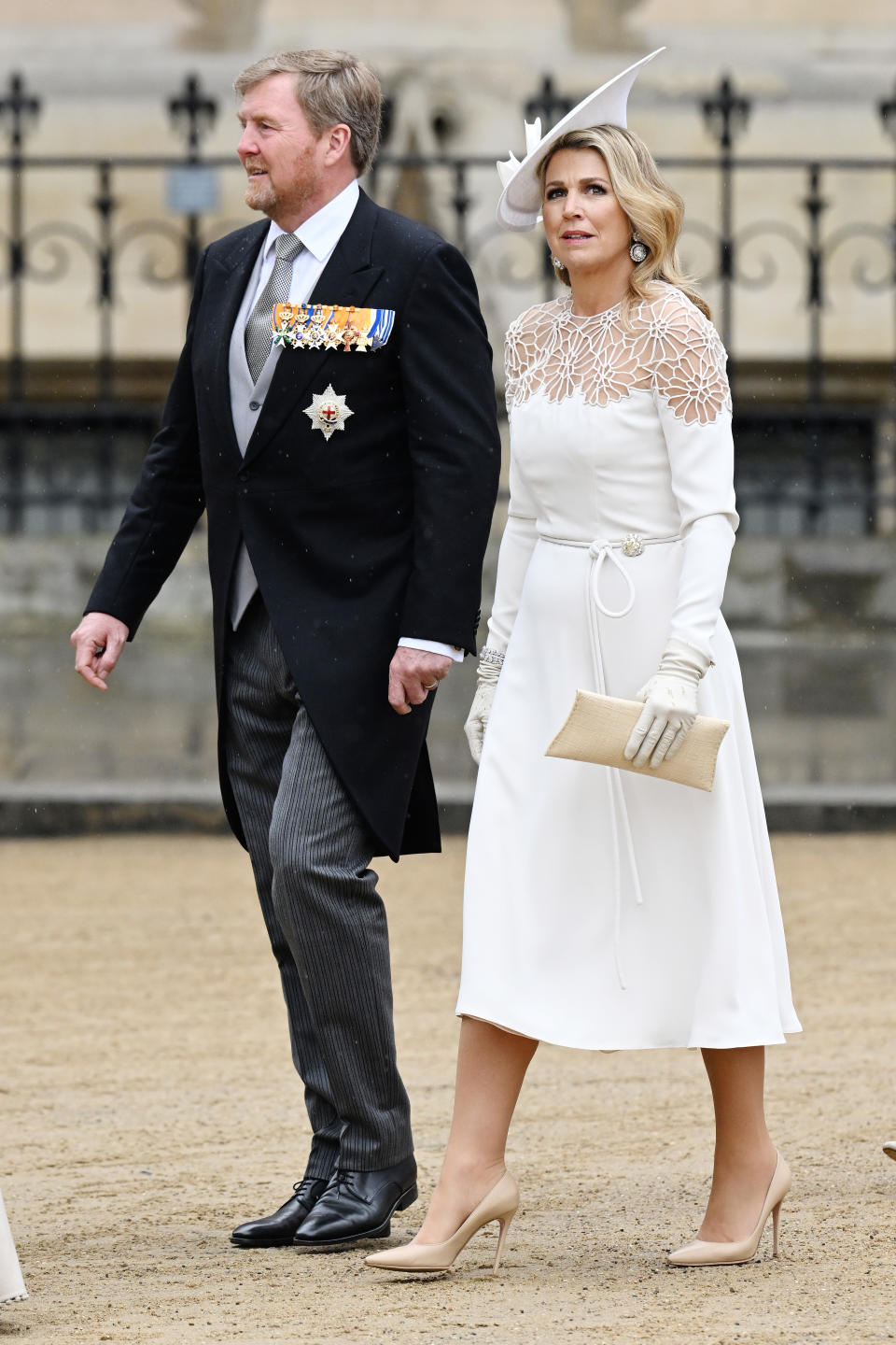 Willem-Alexander of the Netherlands and Queen M&#xe1;xima of the Netherlands during the Coronation of King Charles III and Queen Camilla on May 06, 2023 in London, England.