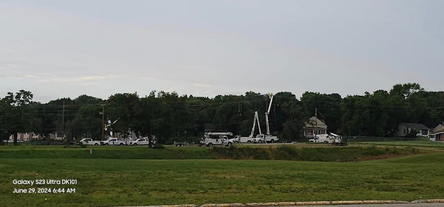 A storm caused extensive damage in Junction City on June 28, 2024. (Courtesy Jeffrey S Wenger DK101 Storm Spotter)