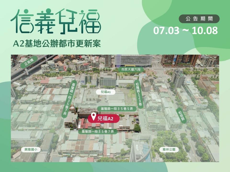 信義兒福A2今（3）日起公告招商。   圖：國家住都中心提供