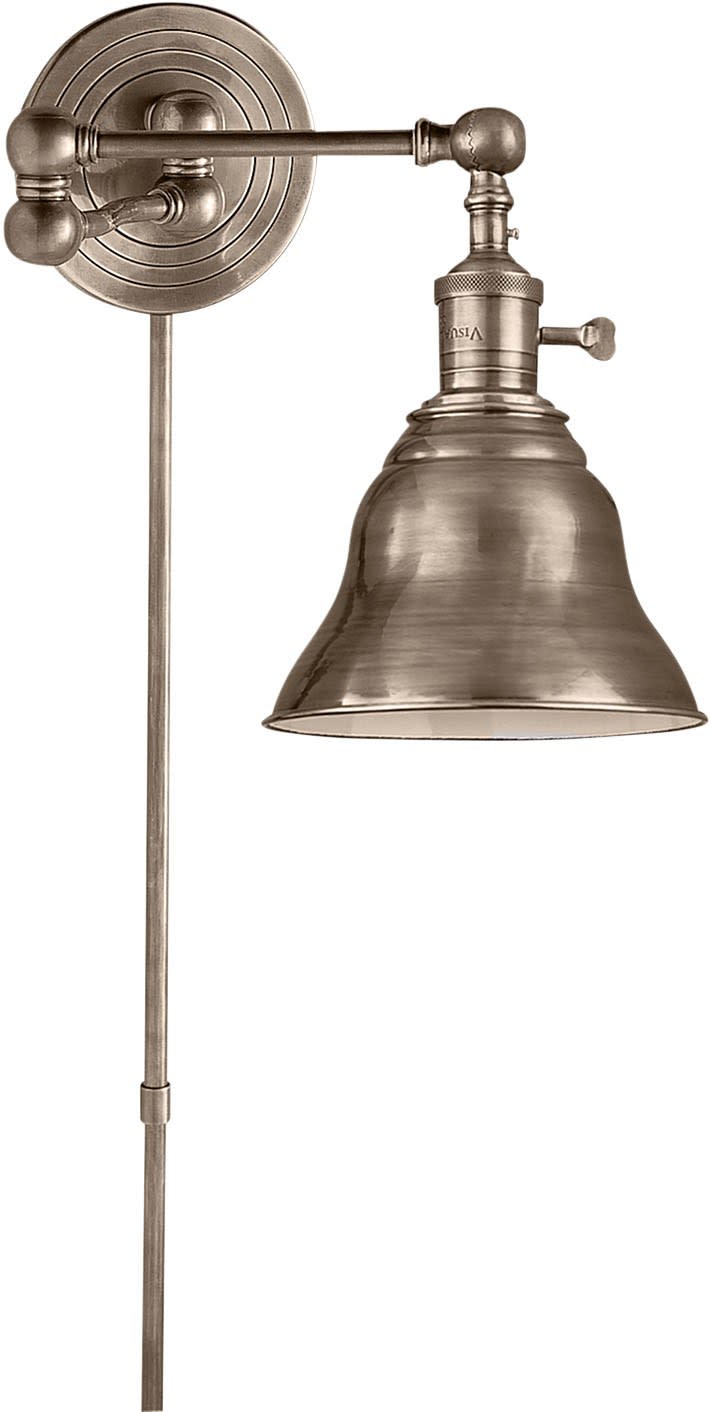 Boston swing-arm sconce by Chapman & Myers for Visual Comfort; $395. circalighting.com