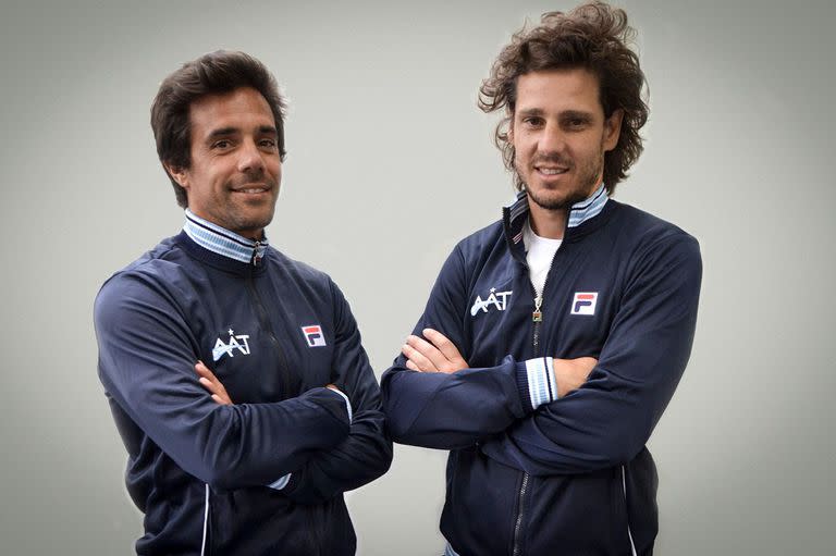 Gastón Gaudio y Gustavo Marcaccio, cuerpo técnico del equipo argentino de Copa Davis