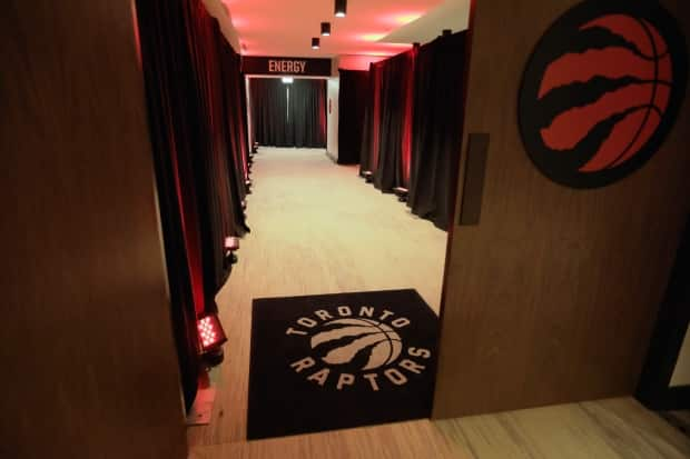 The Toronto Raptors' new practice facility built in the Marriott in Tampa is shown above.