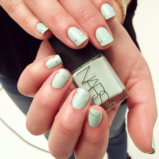 <p>Simple, chic, and totally office-appropriate, this minty green mani is perfect for rocking on Easter — and wearing to work all spring long.</p><p><a href="https://www.instagram.com/p/BBnkprpRmMY/&hidecaption=true" rel="nofollow noopener" target="_blank" data-ylk="slk:See the original post on Instagram;elm:context_link;itc:0;sec:content-canvas" class="link ">See the original post on Instagram</a></p>