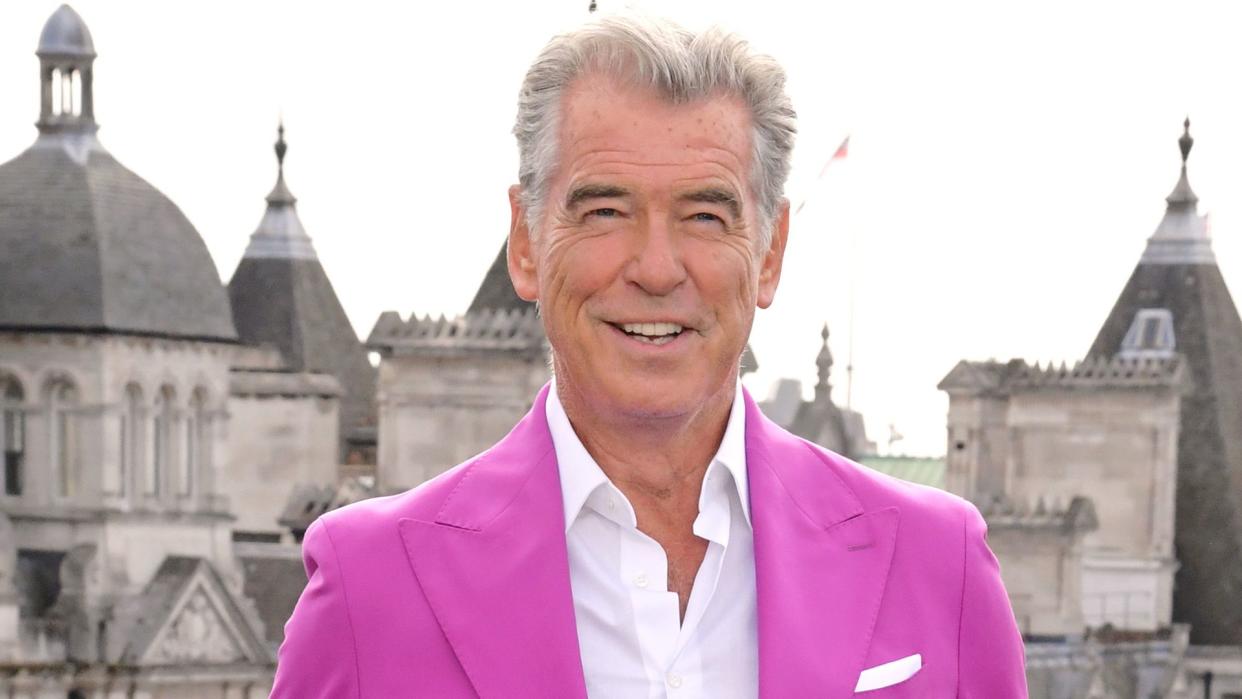 Pierce Brosnan in pink suit