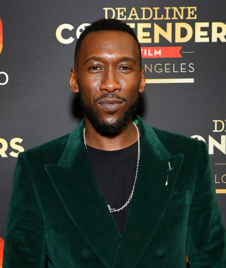 closeup of Mahershala Ali in a velvet suit