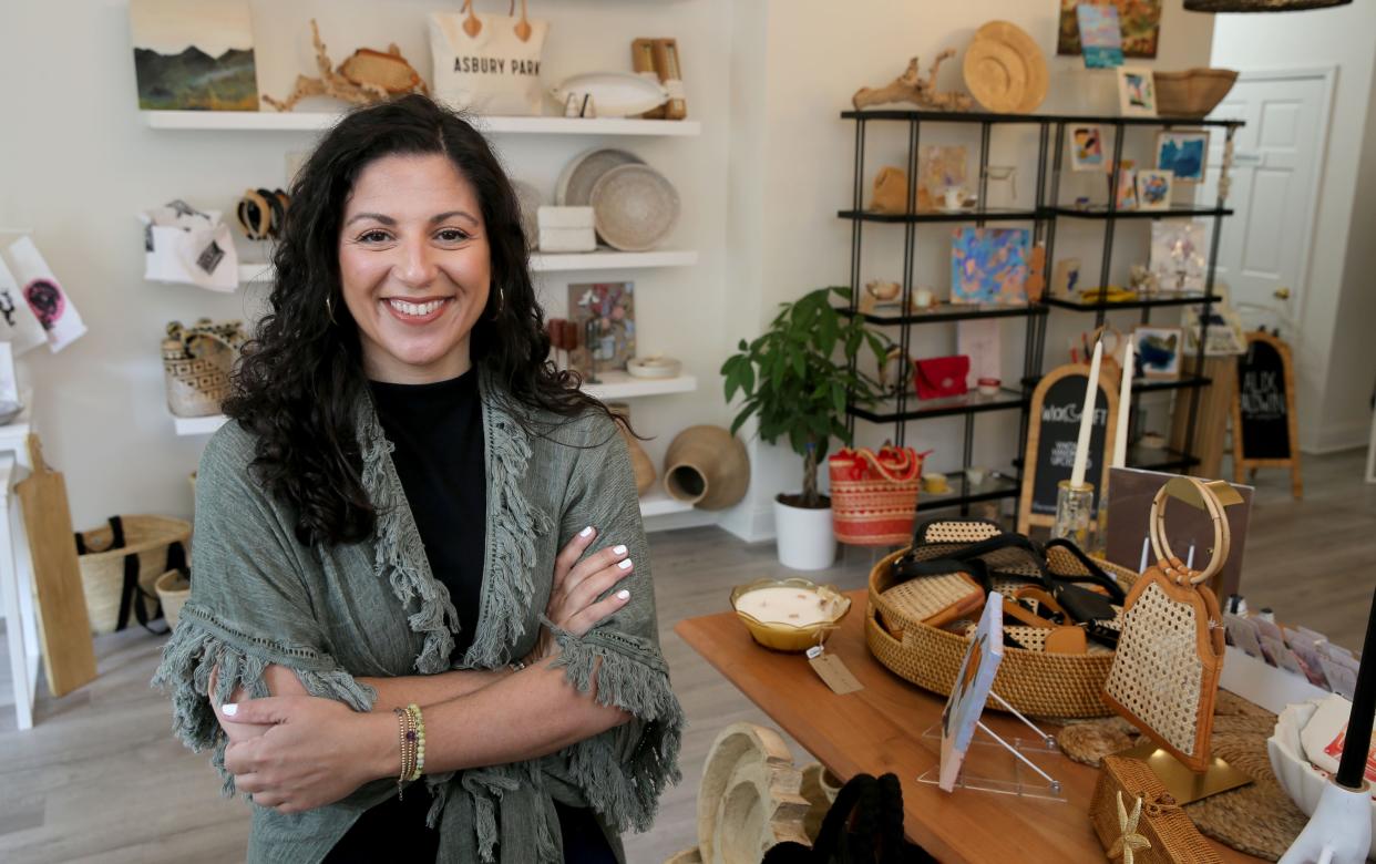 Melissa Nikosey has started Boho House in Asbury Park, where female entrepreneurs and artists can gather and work for weeks at a time. She is shown at the Cookman Avenue shop Friday, May 3, 2024.