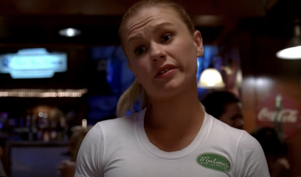 Sookie in the bar in "True Blood"