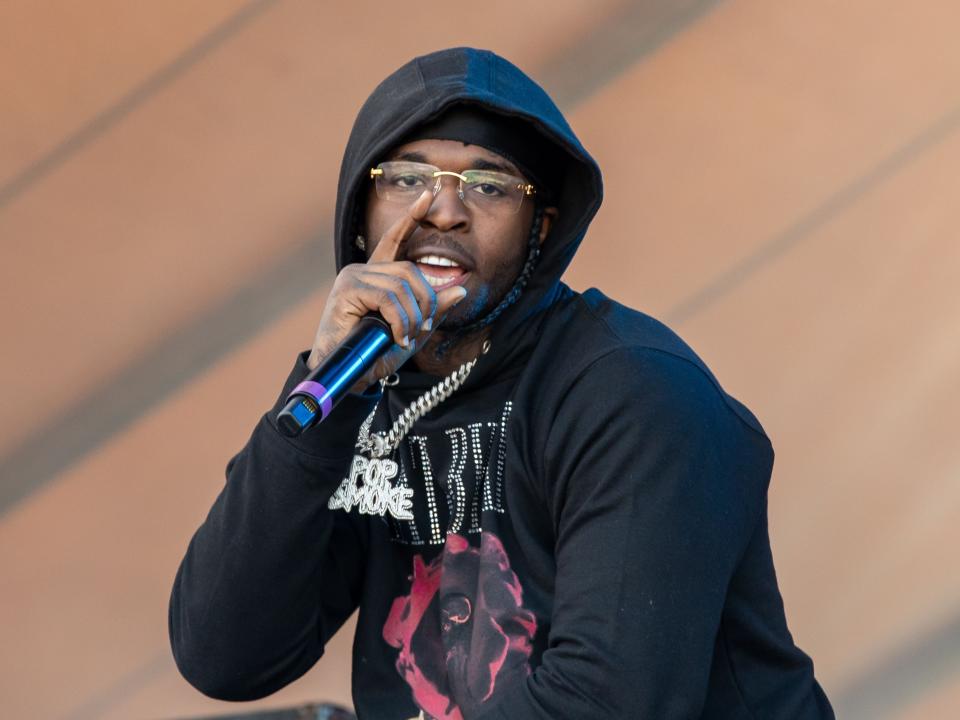 Pop Smoke on stage in November 2019 (AFP via Getty Images)