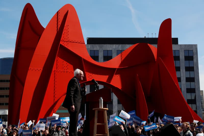 U.S. Democratic presidential candidate Bernie Sanders speaks at a rally in Grand Rapids, Michigan