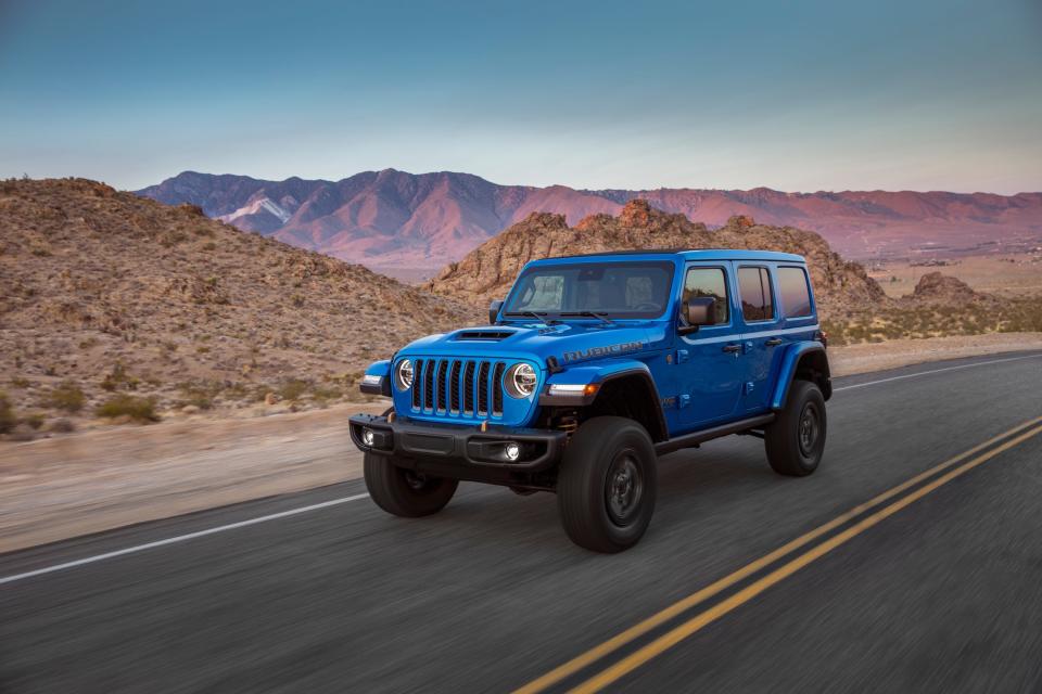 The Jeep Wrangler Rubicon SUV.