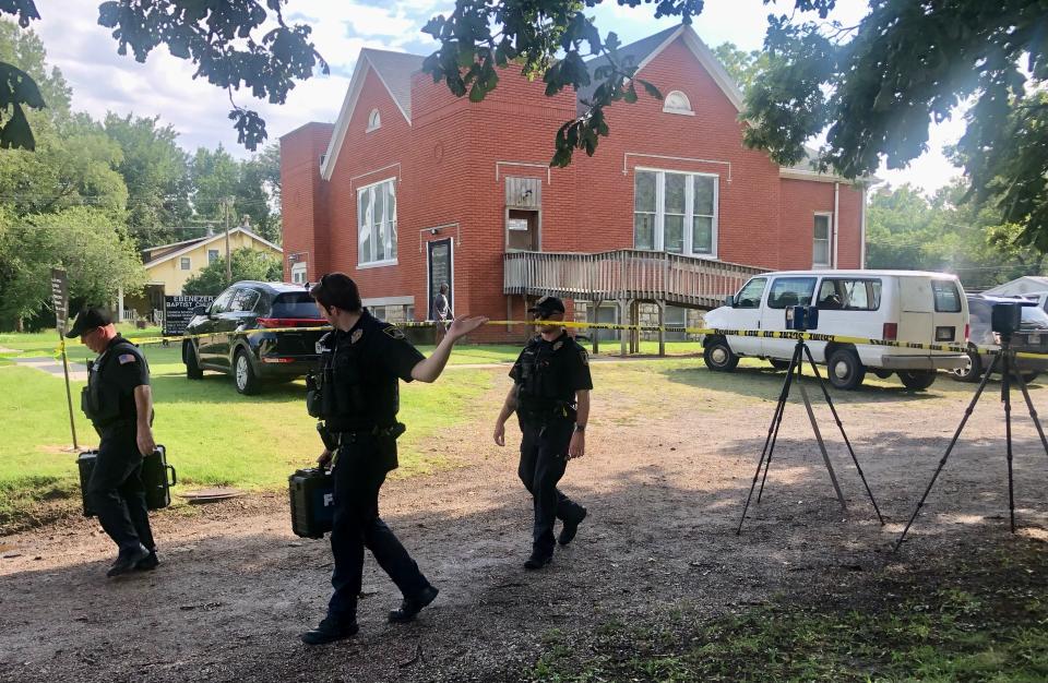 Topeka police responded Sunday afternoon to the area of the 2500 block of S.E. Ohio Avenue where Lois Brown, 92, had become a victim of homicide.