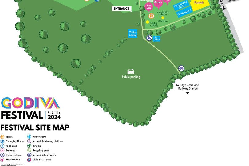 Map for Godiva Festival 2024