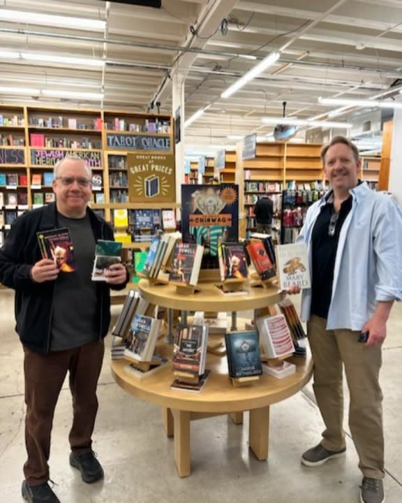 Paul Giamatti and his podcast co-host Stephen Asma seen at Powell’s City of Books on May 16, 2024. (Photos courtesy of Powell’s City of Books)