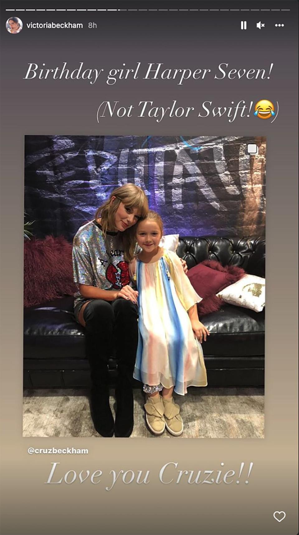 Beckhams Share Snaps of Birthday Girl Harper with Taylor Swift, Eva Longoria and Helping Brooklyn at Wedding. https://www.instagram.com/victoriabeckham/