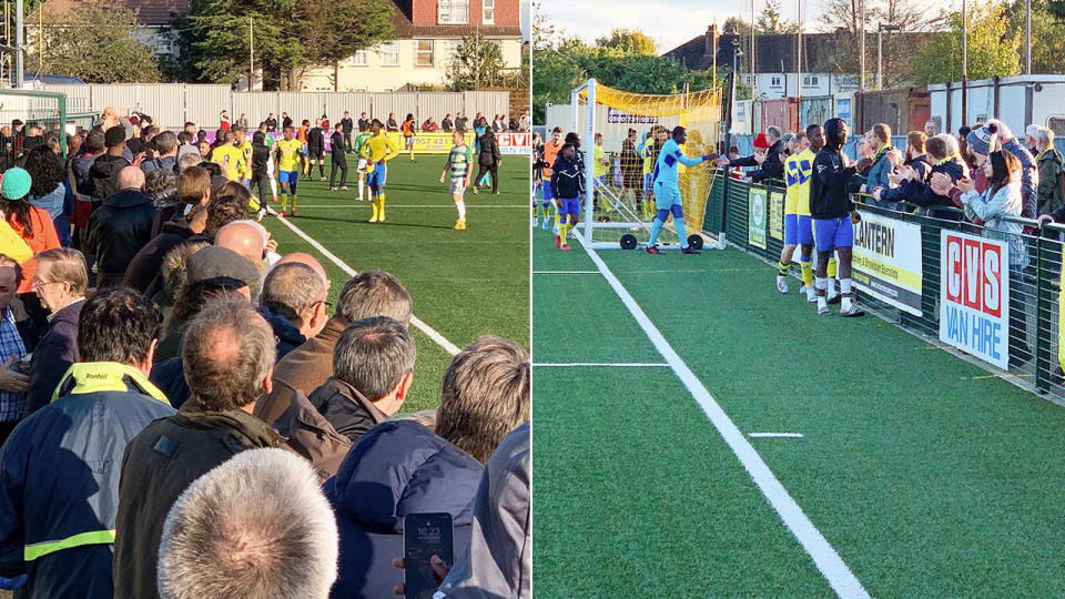 Haringey's FA Cup match against Yeovil was abandoned due to racist scenes.