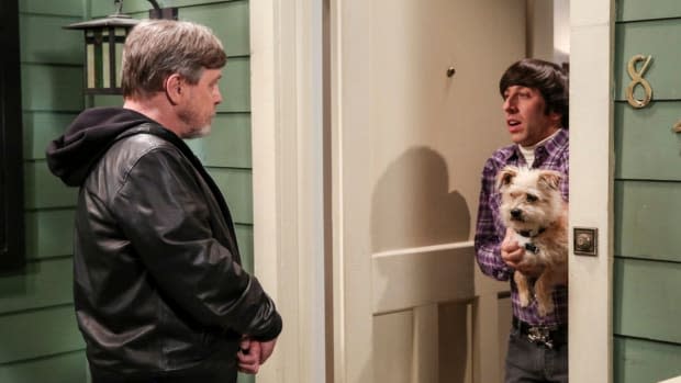 Mark Hamill in "The Big Bang Theory" with Simon Helberg as Howard Wolowitz<p>CBS</p>