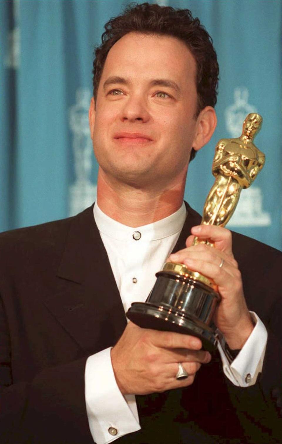 Hanks won a Best Actor Oscar for Philadelphia in 1993 and Forrest Gump in 1994, making him the only star to win the gong two years in a row (Jeff Haynes/AFP/Getty Images)