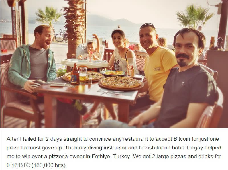 在土耳其，韋斯花了兩天才終於找到願意接受比特幣付帳的餐廳（擷取自網站）。