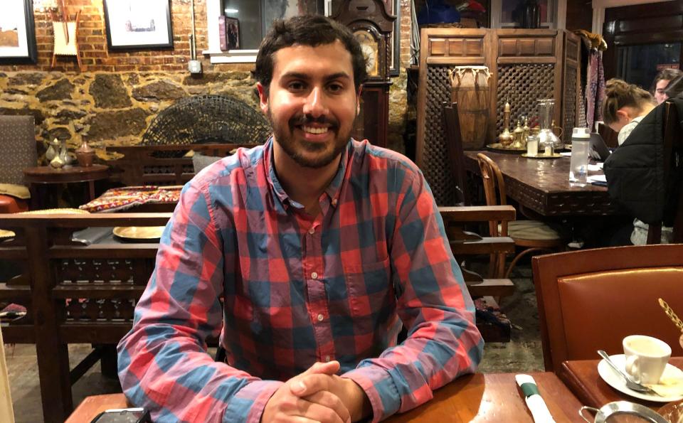 Jivan Sobrinho-Wheeler, the newly elected socialist member of the Cambridge City Council, is billing his free transit proposal as a Green New Deal for the Massachusetts city. (Photo: Alexander C. Kaufman/HuffPost)