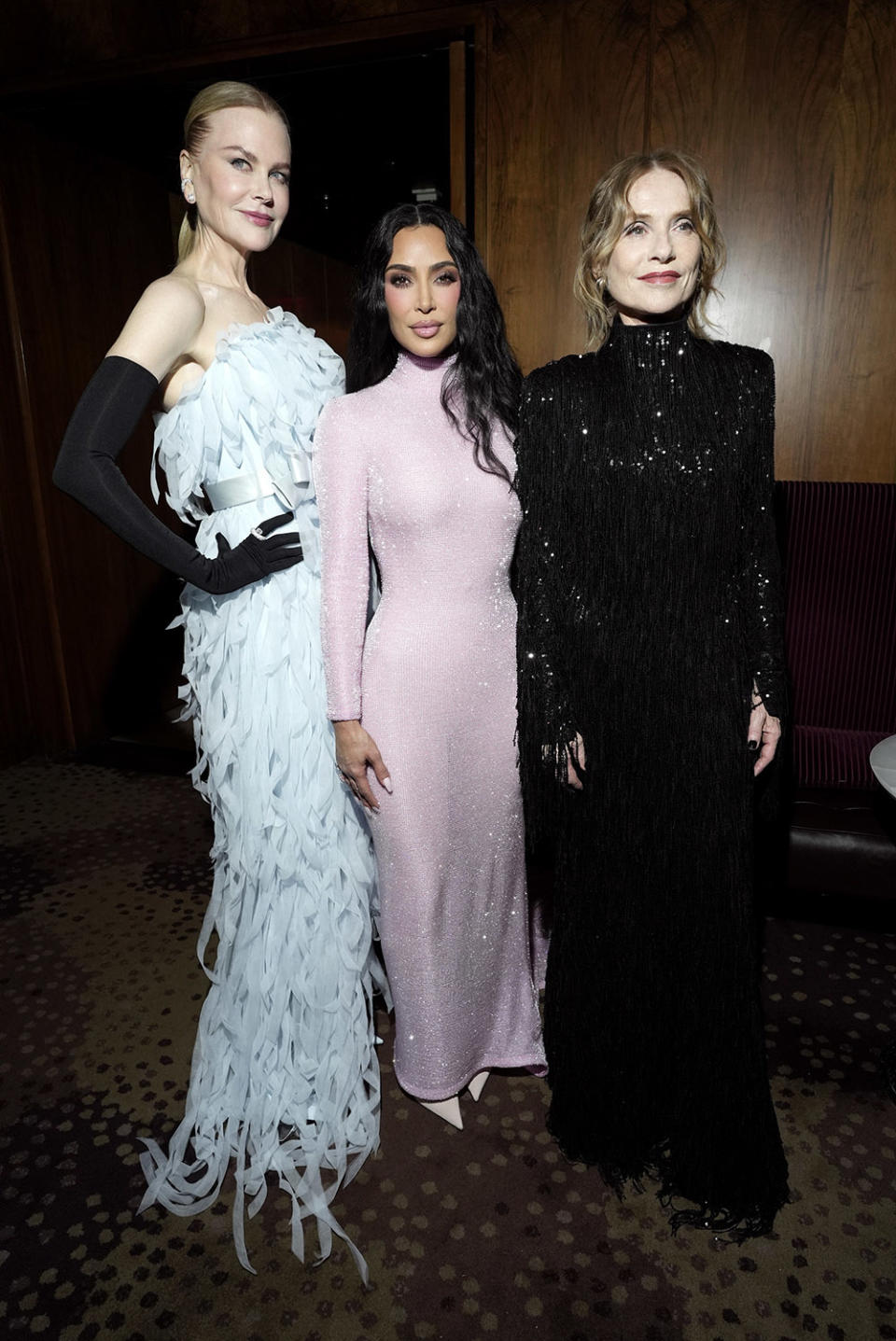 Nicole Kidman, Kim Kardashian, and Isabelle Huppert attend the Kering Foundation Second Annual Caring For Women Dinner at The Pool on September 12, 2023 in New York City.