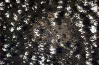 Foto tomada del Twitter de @Cmdr_Hadfield: Península de Yucatán, México. No muy seguro de la ciudad. ¿Quizá Mérida?.