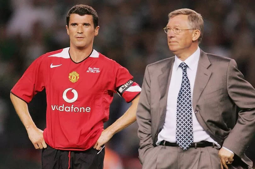 Roy Keane and Sir Alex Ferguson pictured next to each other after the former's testimonial against Celtic