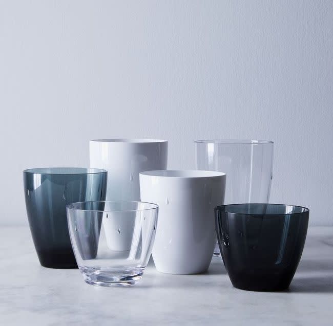 These tumbler glasses are made of shatter-proof plastic in three colors and sizes. Find them for $32 at <a href="https://fave.co/3hiyhq6" target="_blank" rel="noopener noreferrer">Food52</a>.