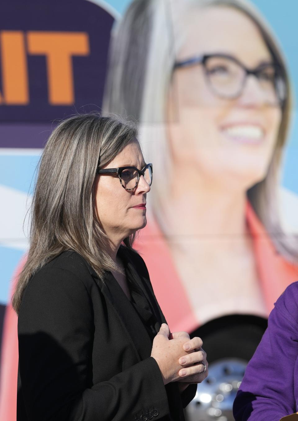 Democratic gubernatorial candidate Katie Hobbs attends a campaign rally at South Phoenix Missionary Baptist Church on Nov. 4, 2022, in Phoenix.