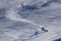 Switzerland's Marco Odermatt competes during a men's World Cup super-G skiing race Thursday, Dec. 2, 2021, in Beaver Creek, Colo. (AP Photo/Gregory Bull)