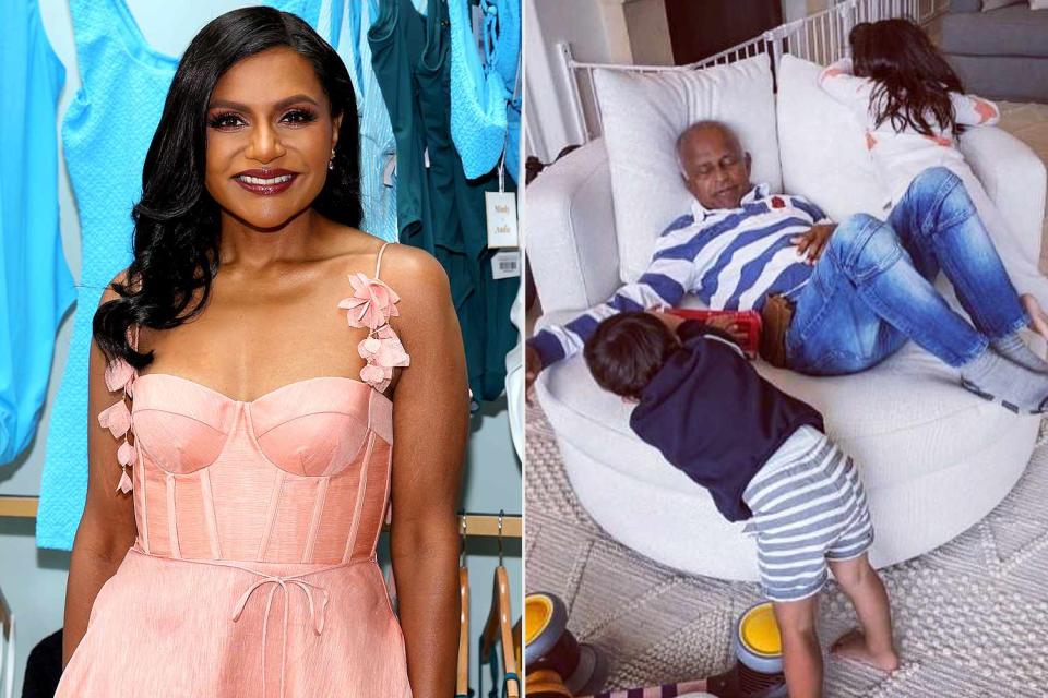 <p>Natasha Campos/Getty Images; mindy kaling/instagram</p>