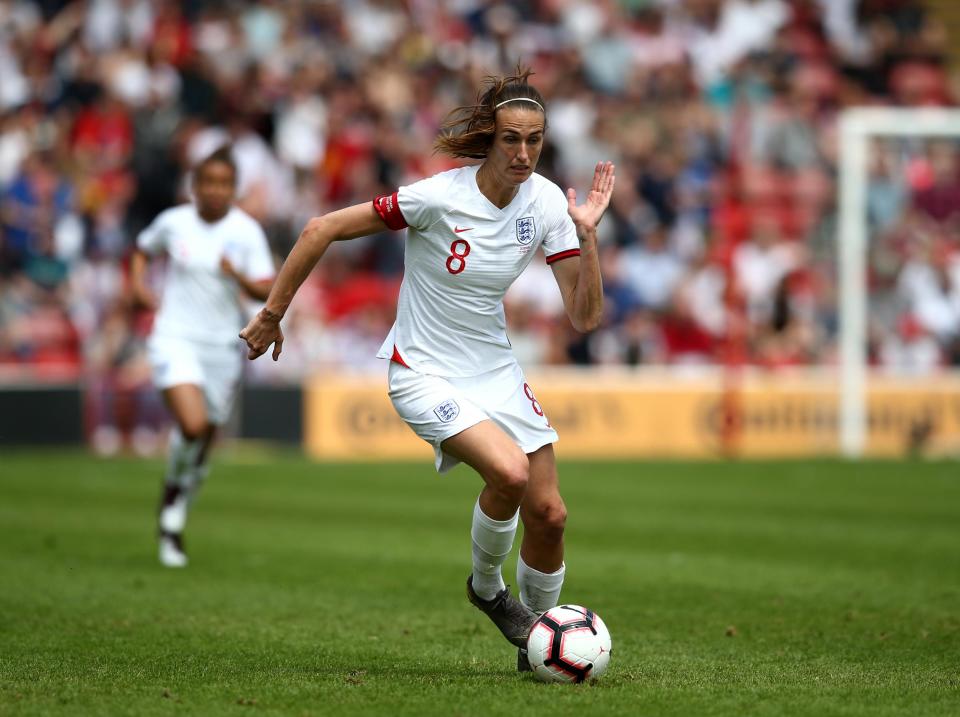 Jill Scott felt England Women looked tired in Saturday's win over Denmark but has stressed the bigger picture is trying to ensure they are in top shape come their Women's World Cup opener against Scotland in two weeks.The Lionesses struggled to find much rhythm as they beat the Danes 2-0 at Walsall's Banks's Stadium in their penultimate World Cup warm-up game, with Nikita Parris and captain-for-the day Scott getting the goals.Regarding the performance, boss Phil Neville said afterwards he had "expected a little bit of fatigue" given the training his players had done in the build-up and their team-bonding exercise with the Royal Marines that involved a night's camping.When asked about that and if the players had been tired, Scott said: "I think it's just all part of a process really."We've been doing a lot of weights and a lot of hard training, whereas if you were in a tournament you wouldn't do that."It's obviously with the bigger picture being to hit the ground running when we start that game against Scotland."So I do think the girls probably looked a little bit tired but we ground out the result and I think that's the main thing."Neville, who also spoke of the pitch being "energy-sapping", labelled his side's performance in the first half "messy".That half saw Denmark produce a number of attempts on goal early on and then have Signe Bruun's effort ruled out for handball shortly before Parris struck in stoppage time.After the break, Scott scored a 59th-minute header between Danish captain Pernille Harder being denied by Karen Bardsley and curling a free-kick just wide.Midfielder Scott said: "We could have been better, we could have moved the ball a little bit better. (We're) not using it as an excuse, but the pitch didn't help us at times."But overall, getting that result and carrying some momentum into the World Cup is the most important thing."England's preparations for the tournament in France continue with a final warm-up game against New Zealand at Brighton's Amex Stadium next Saturday.The Group D clash against Scotland is in Nice eight days later.