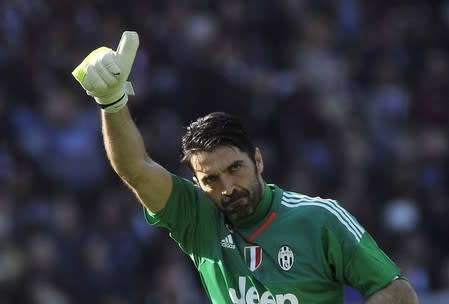 Juventus' goalkeeper Gianluigi Buffon reacts. Torino v Juventus - Italian Serie A - Olympic Stadium, Turin, Italy - 20/03/16. REUTERS/Giorgio Perottino