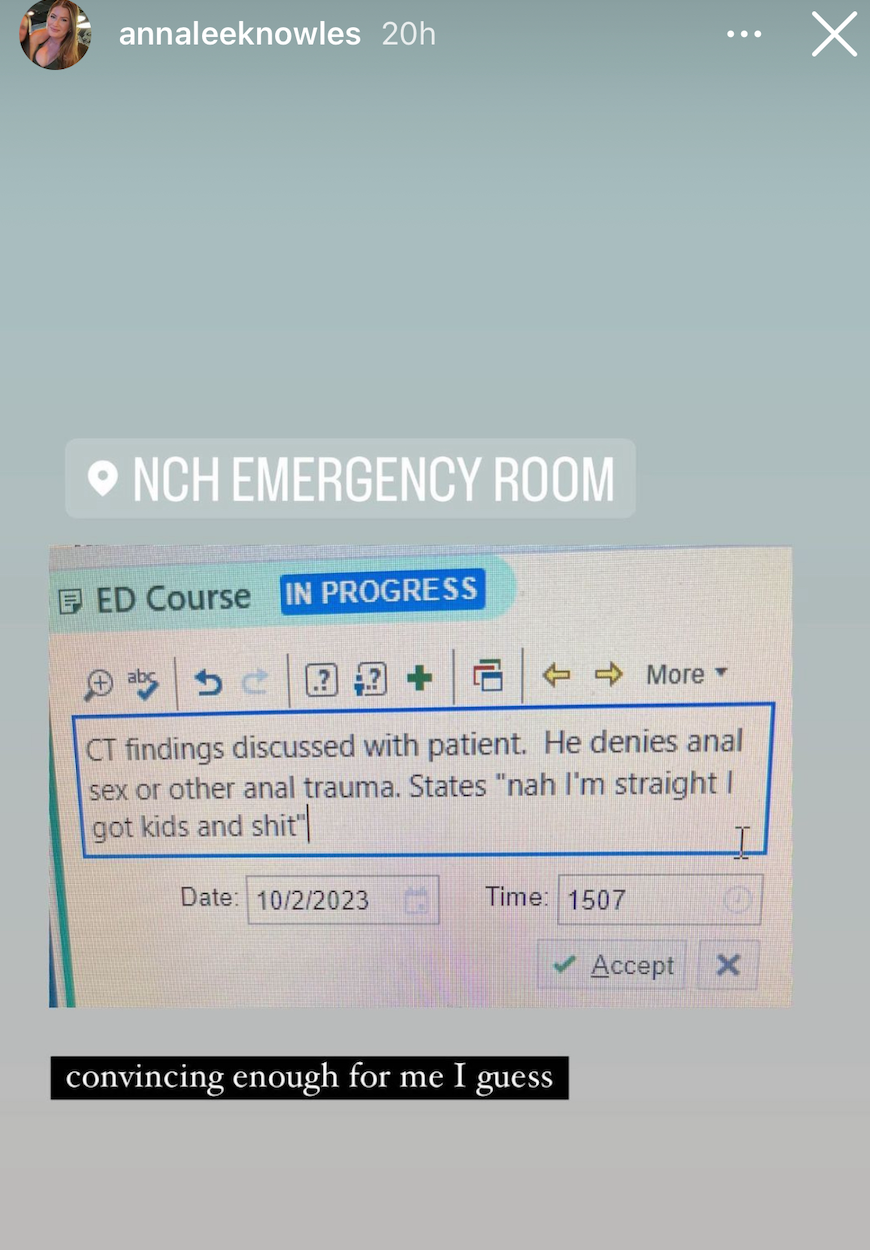 Screenshots shared with the Naples Daily News reportedly show that Annalee Knowles, a physician assistant at NCH, shared patients' confidential information since Sept. 20, 2023.