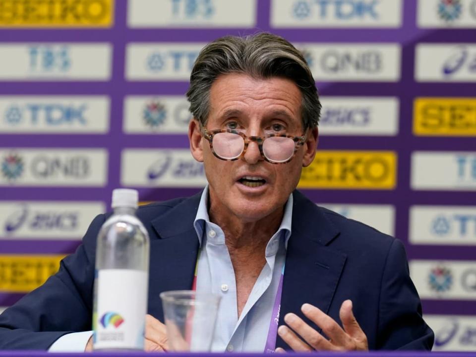 World Athletics President Sebastian Coe, seen in 2022, said World Athletics' decision to ban transgender women from competing in elite female sport came after months of being 