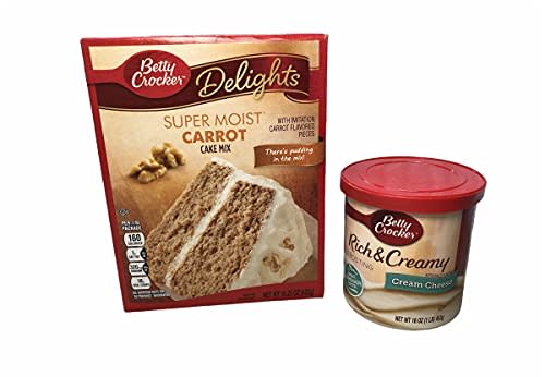 Betty Crocker Bundle - Super Moist Carrot Cake Mix and Rich & Creamy Cream Cheese Frosting Bundle - 1 of Each - 2 Items
