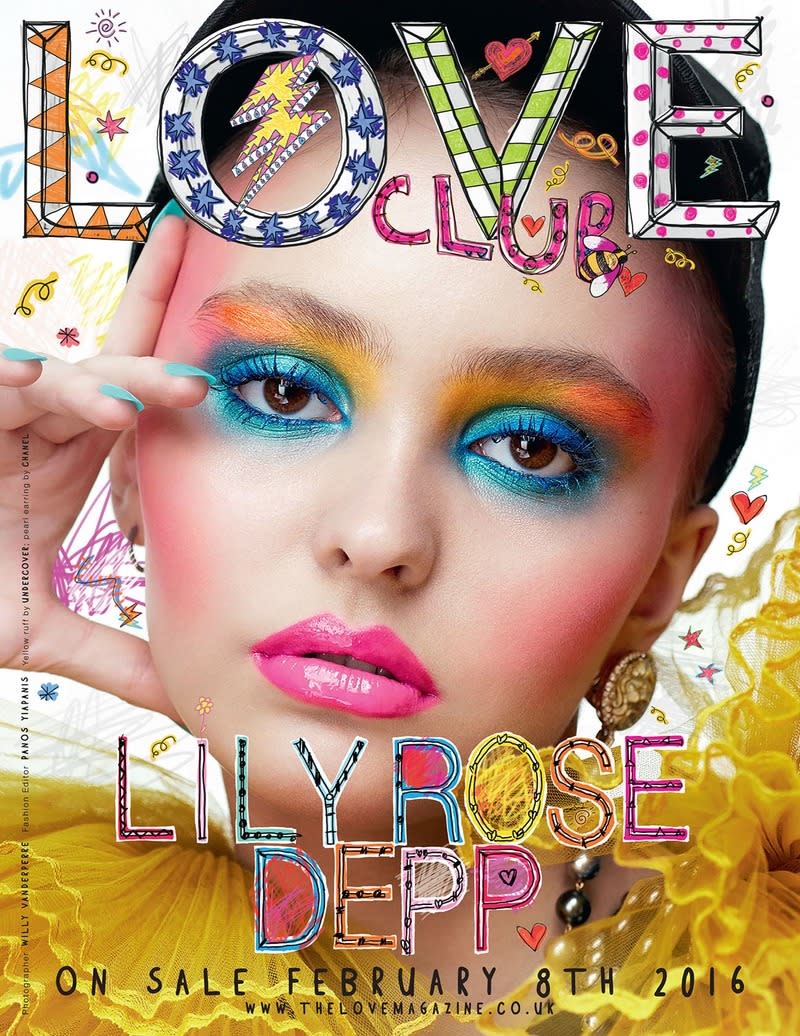 Lily-Rose Depp on the cover of “LOVE” magazine’s 15th issue. 