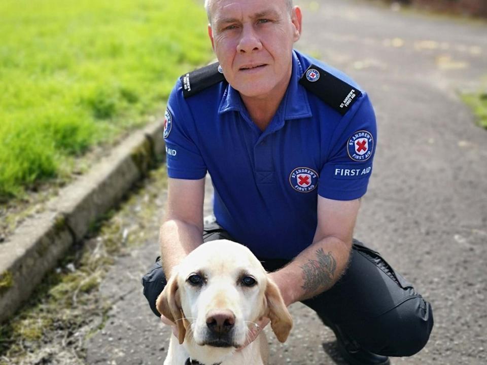 Undated handout photo of Norman Milne with his dog Goldie: PA