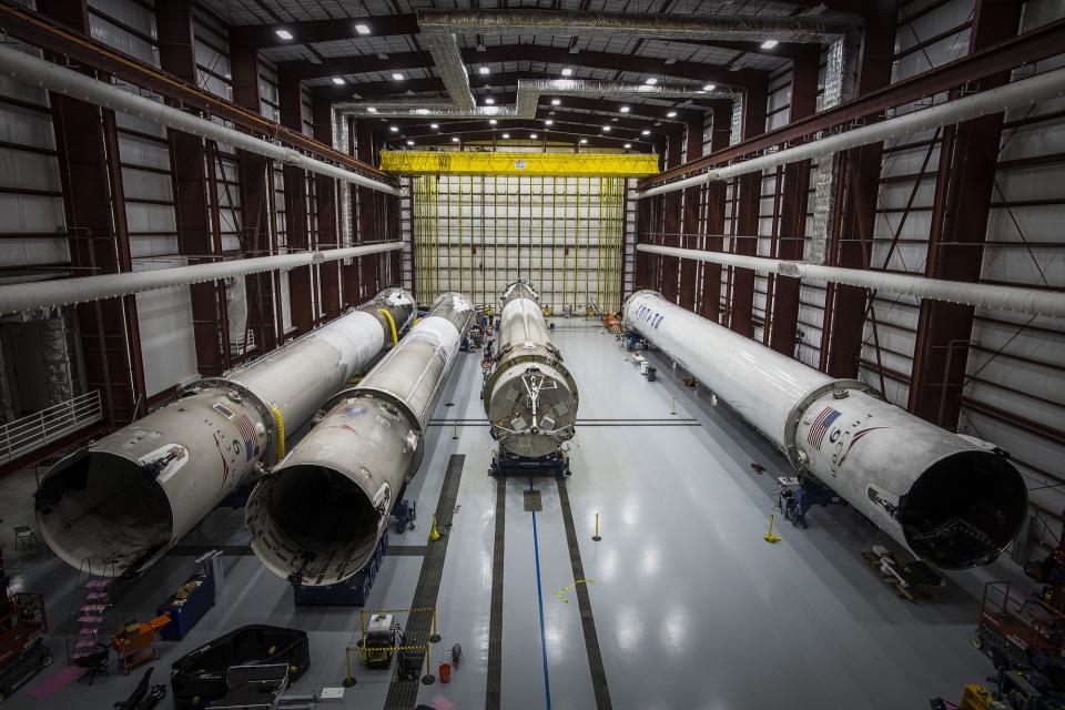 spacex falcon 9 rocket used boosters first stages hangar cape canaveral florida flickr 27042449393_75d3cd0183_k